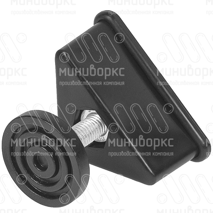 Комплект опоры под уголок 38х38, 40х40 мм и опоры с основанием Ø40 мм, под ключ 22, цвет черный – U40-40M8.D40x25 - 3