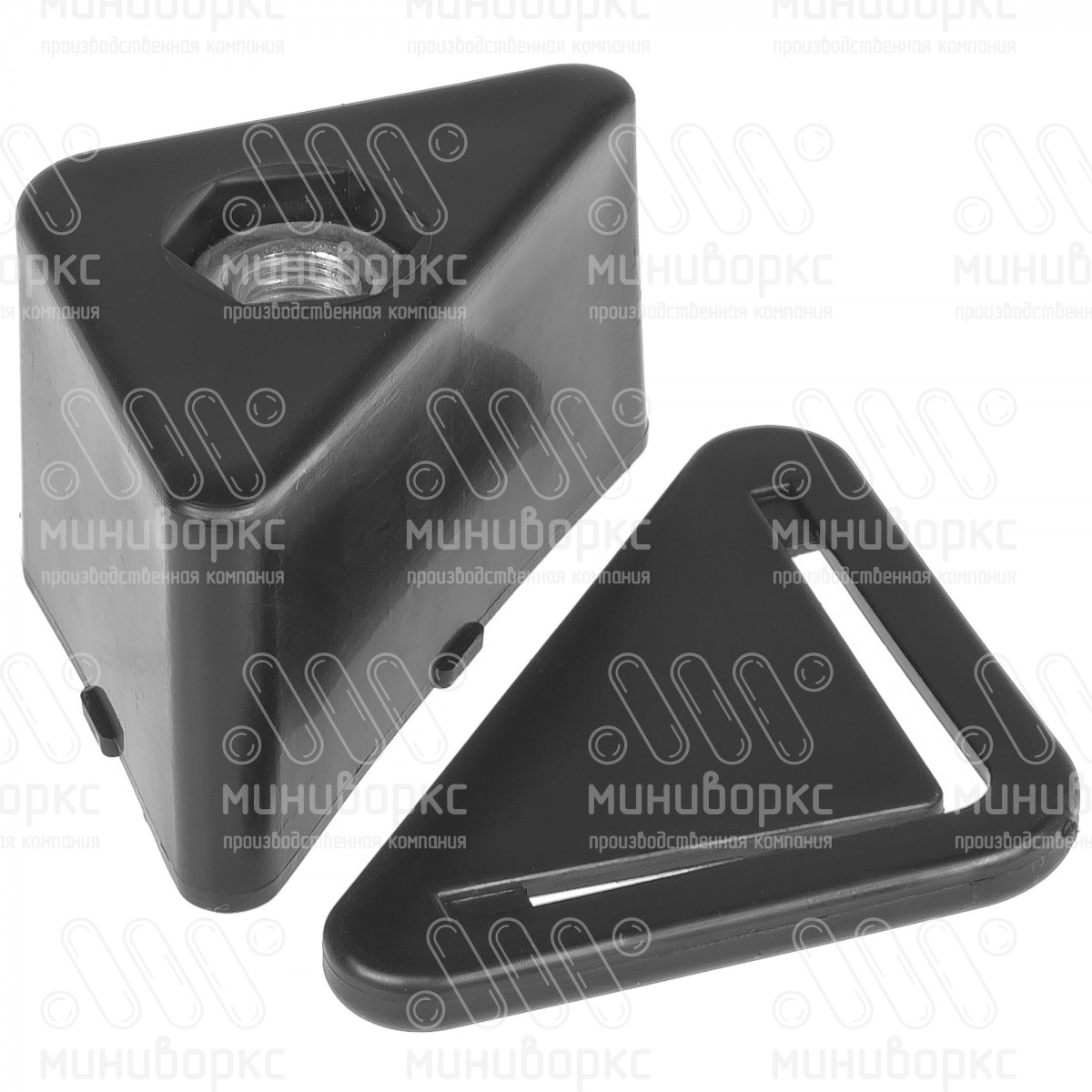 Комплект опоры под уголок 38х38, 40х40 мм и опоры с основанием Ø32 мм, цвет черный – U40-40M10.D32x30 - 8