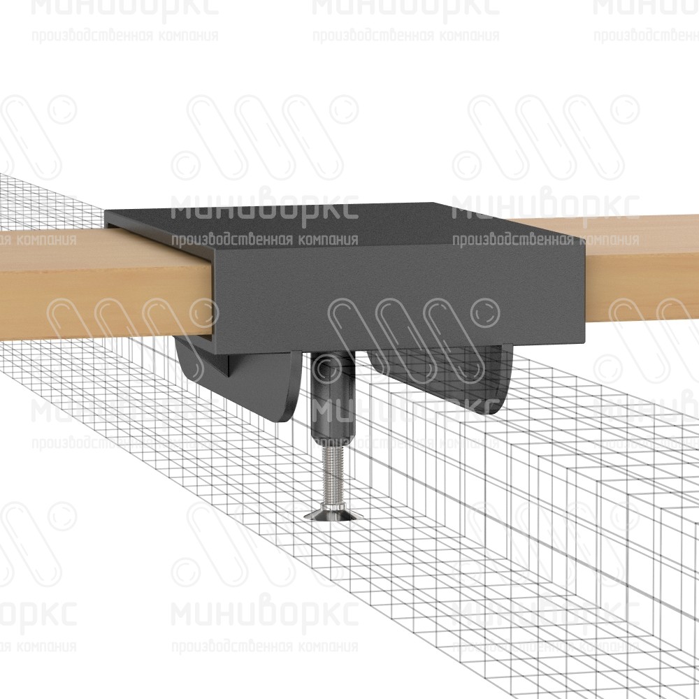 Латодержатель двойной для лат сечением 8х63 мм, цвет черный – ЛД8-63-48ЧЕ - 4