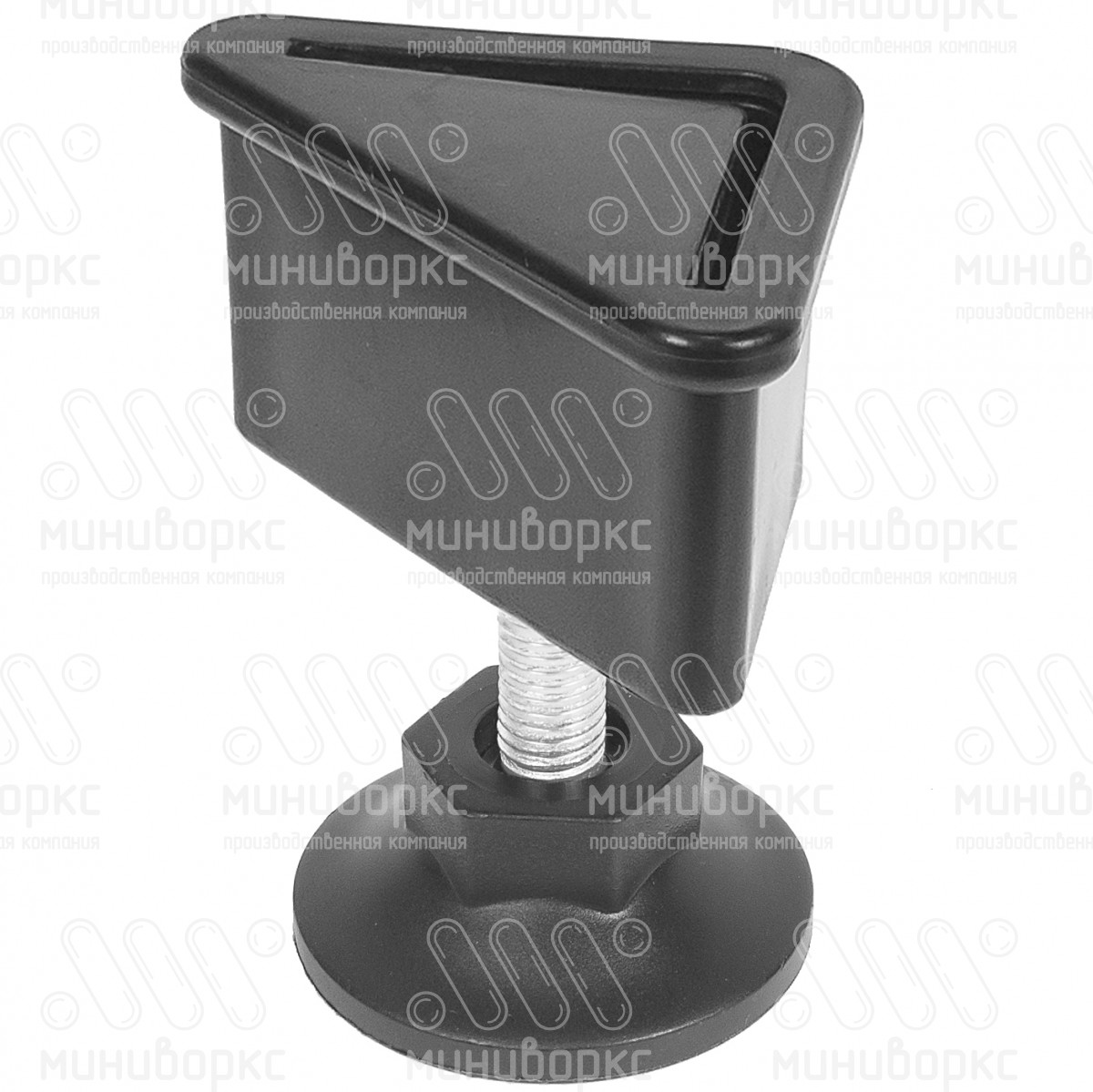 Комплект опоры под уголок 38х38, 40х40 мм и опоры с основанием Ø48 мм, под ключ 24, цвет черный – U40-40M8.D48x40 - 1