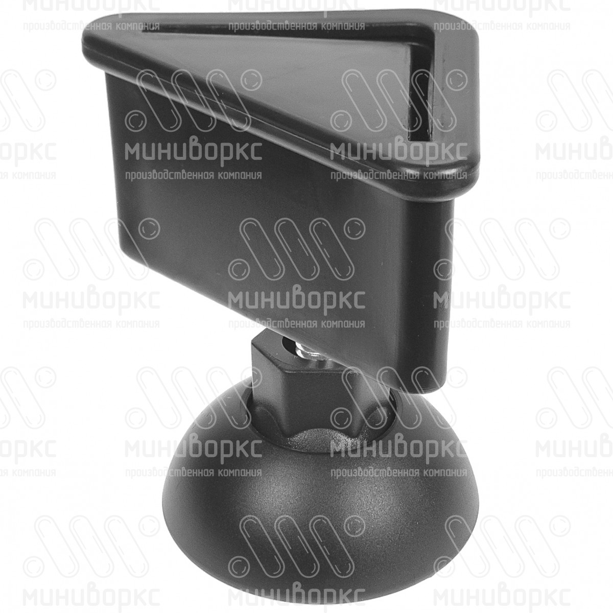 Комплект опоры под уголок 38х38, 40х40 мм и шарнирной опоры с основанием Ø50 мм, под ключ 17, цвет черный – U40-40M10.D50x45 - 3